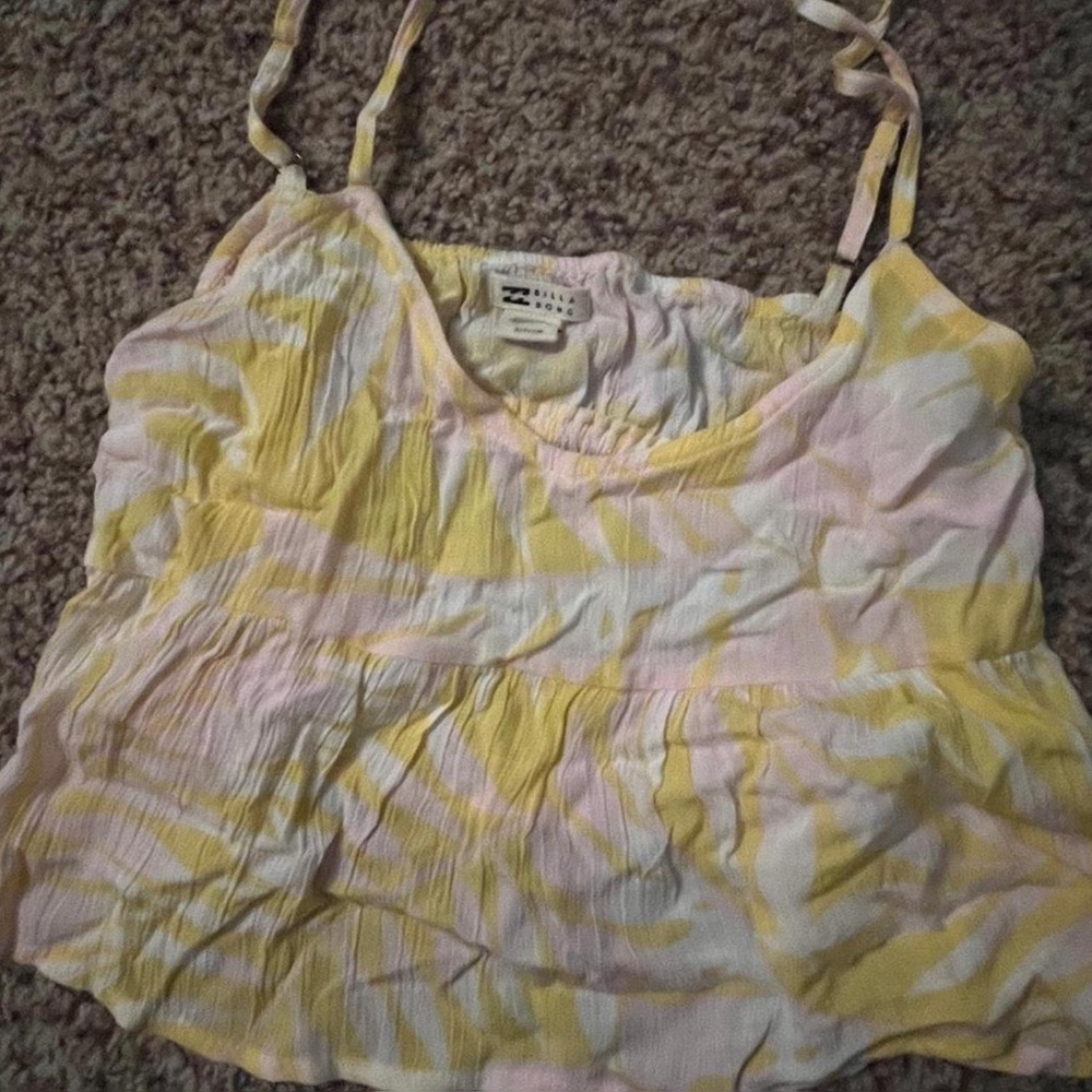 Billabong Yellow and Pink Women's Top